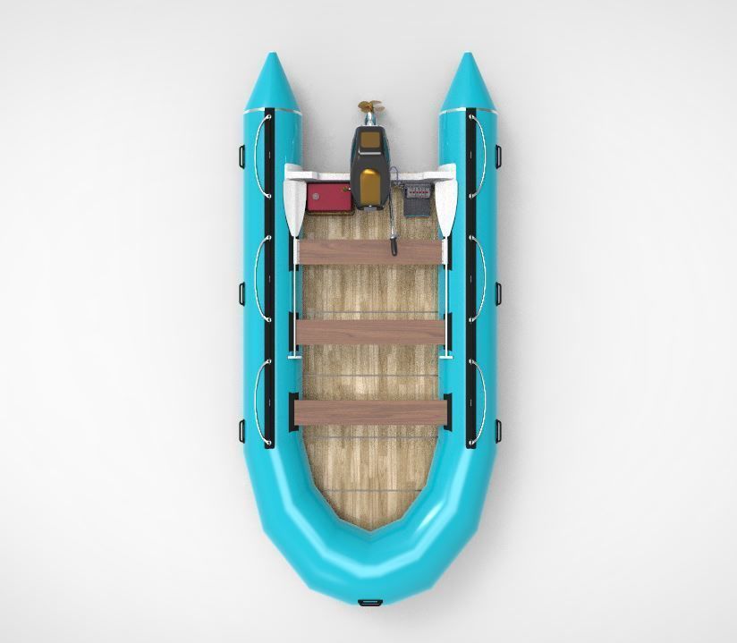 River rubber boat  3D model_2