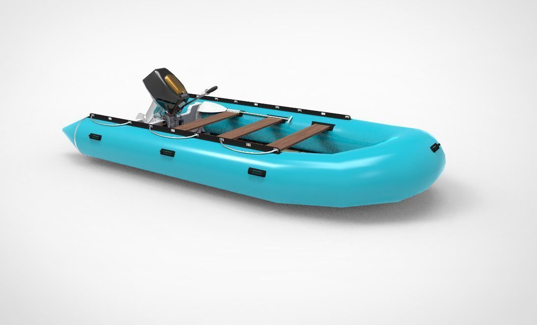 River rubber boat  3D model_5
