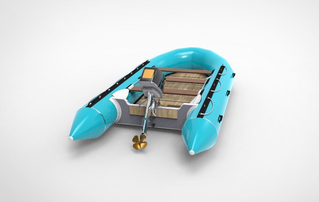 River rubber boat  3D model_4