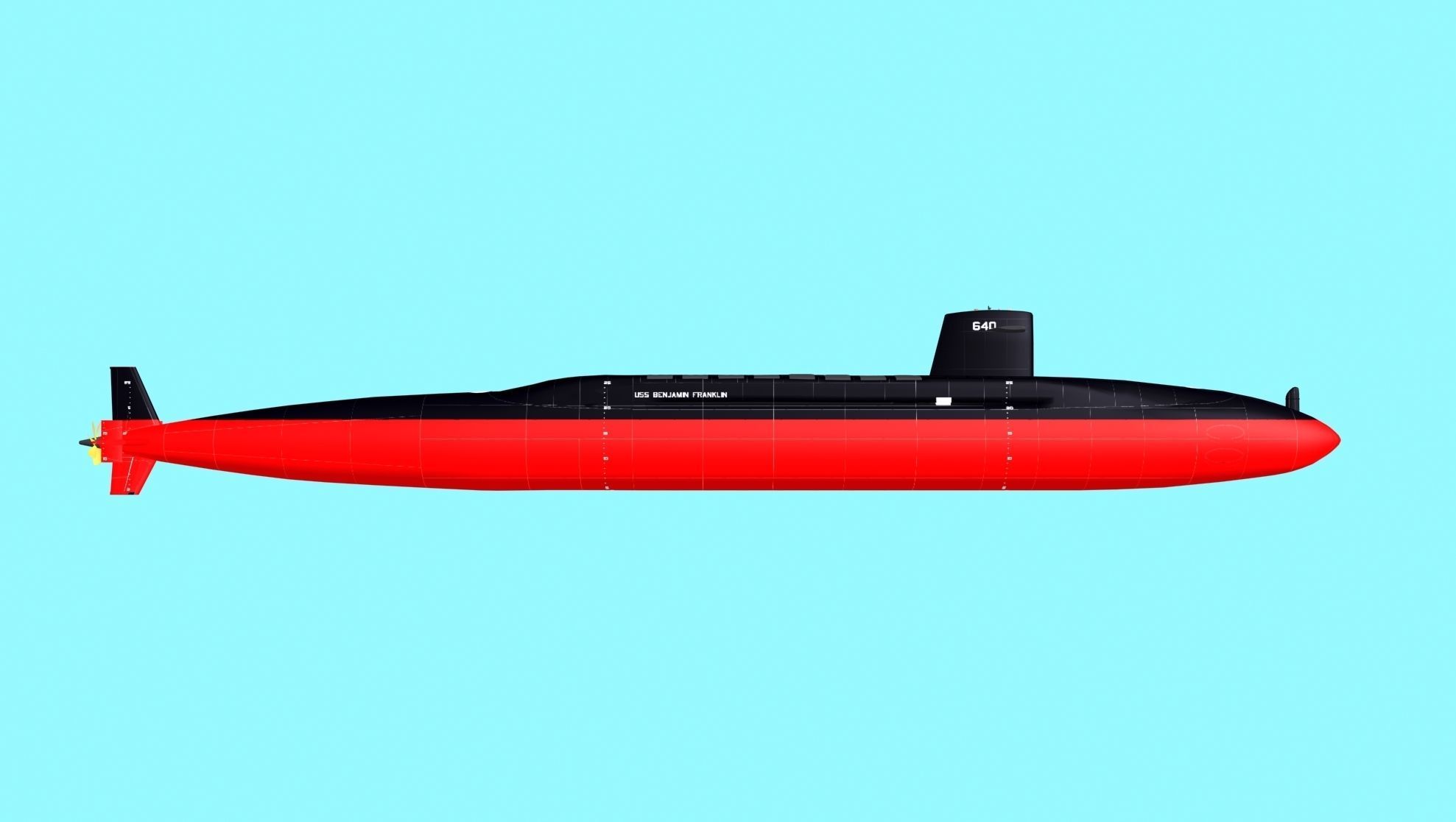 Ben Franklin Class USS Will Rogers SSBN-659 3D model_14