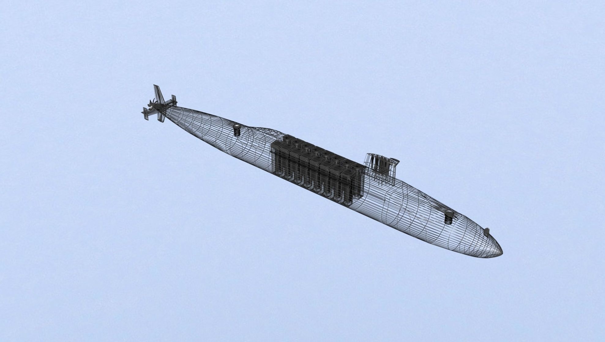 Ben Franklin Class USS Will Rogers SSBN-659 3D model_11