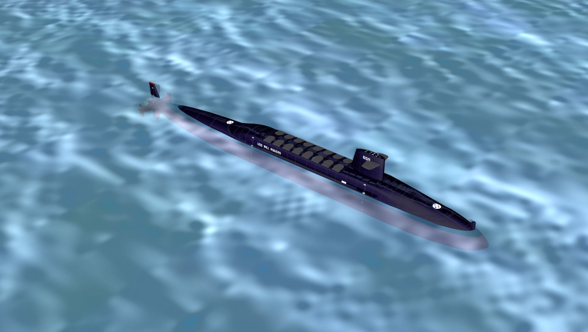 Ben Franklin Class USS Will Rogers SSBN-659 3D model_5