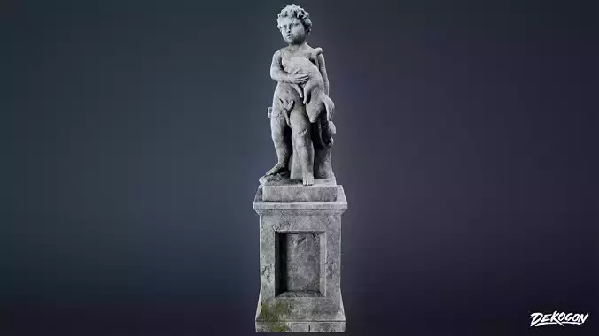 CEMETERY - Statue 13 - LOW POLY Low-poly 3D model
