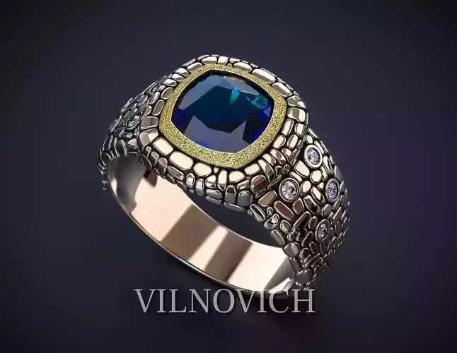 A MAN S RING WITH AN UNUSUAL TEXTURE Printable Model