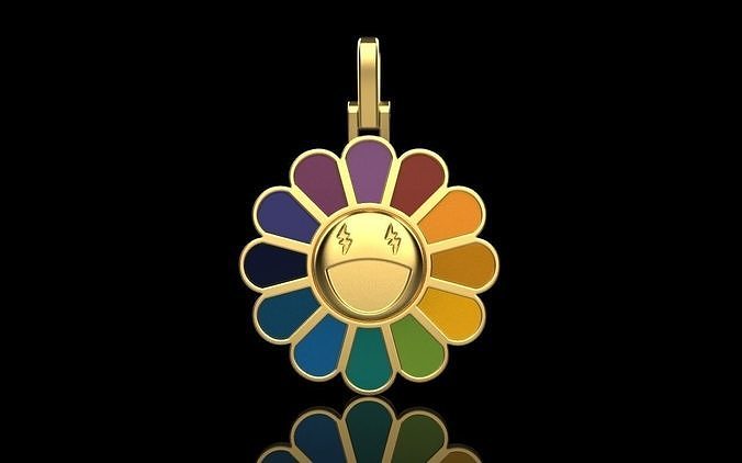 Flower rainbow pendant model 875 3D print model