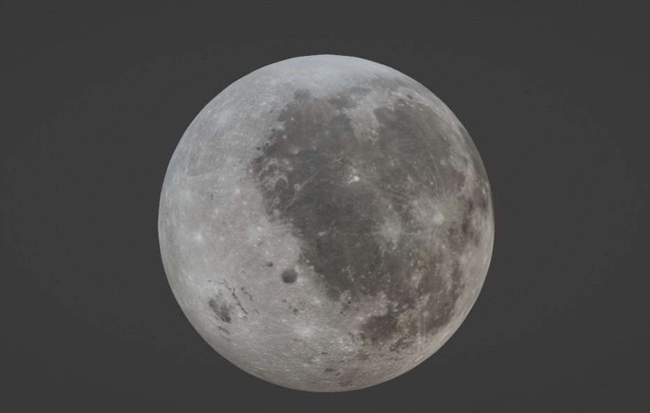 3D Moon Model for 3D Renders Games and Animations Free low-poly 3D model_6