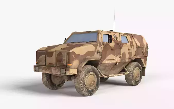 Dingo 4x4 afv Armored LODs Game Ready Low-poly 3D model