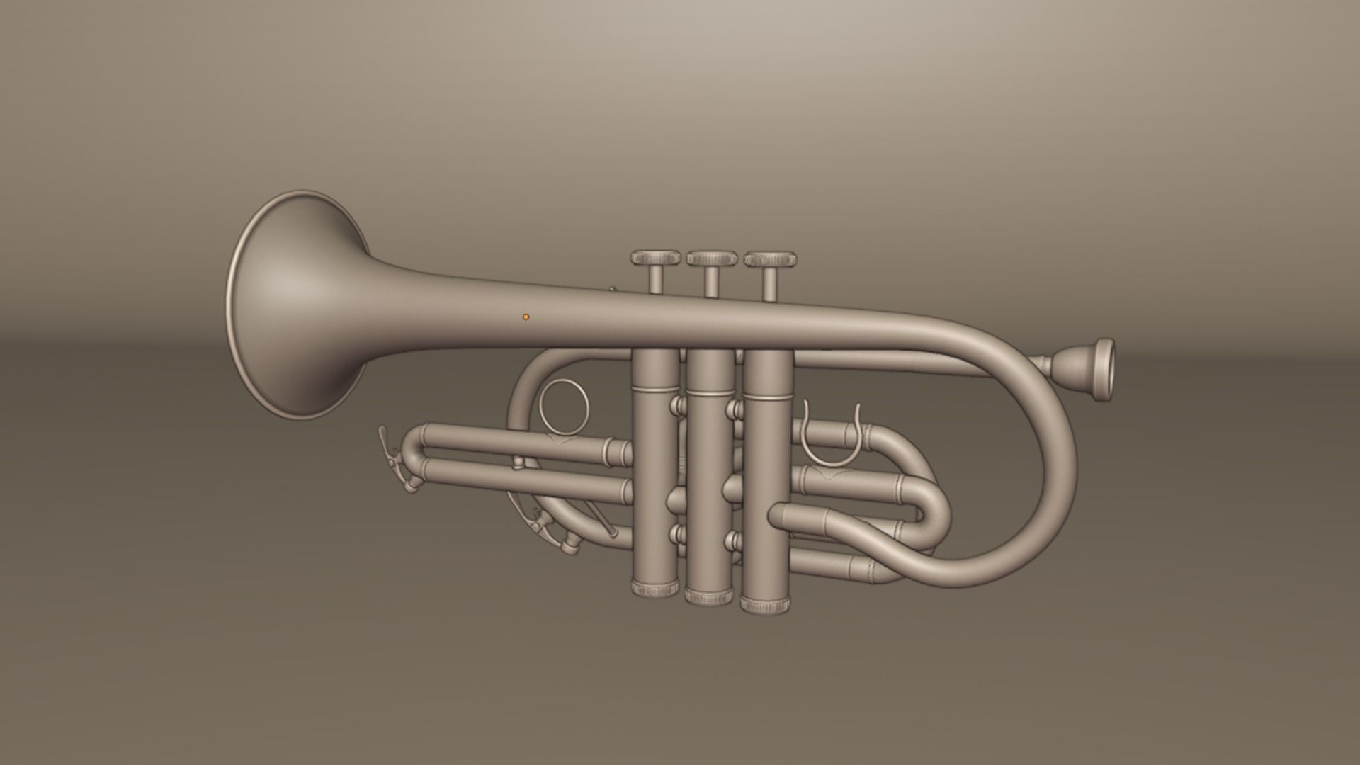 Cornet  Three Types of Materials   Brass  Copper and Silver 3D model_20