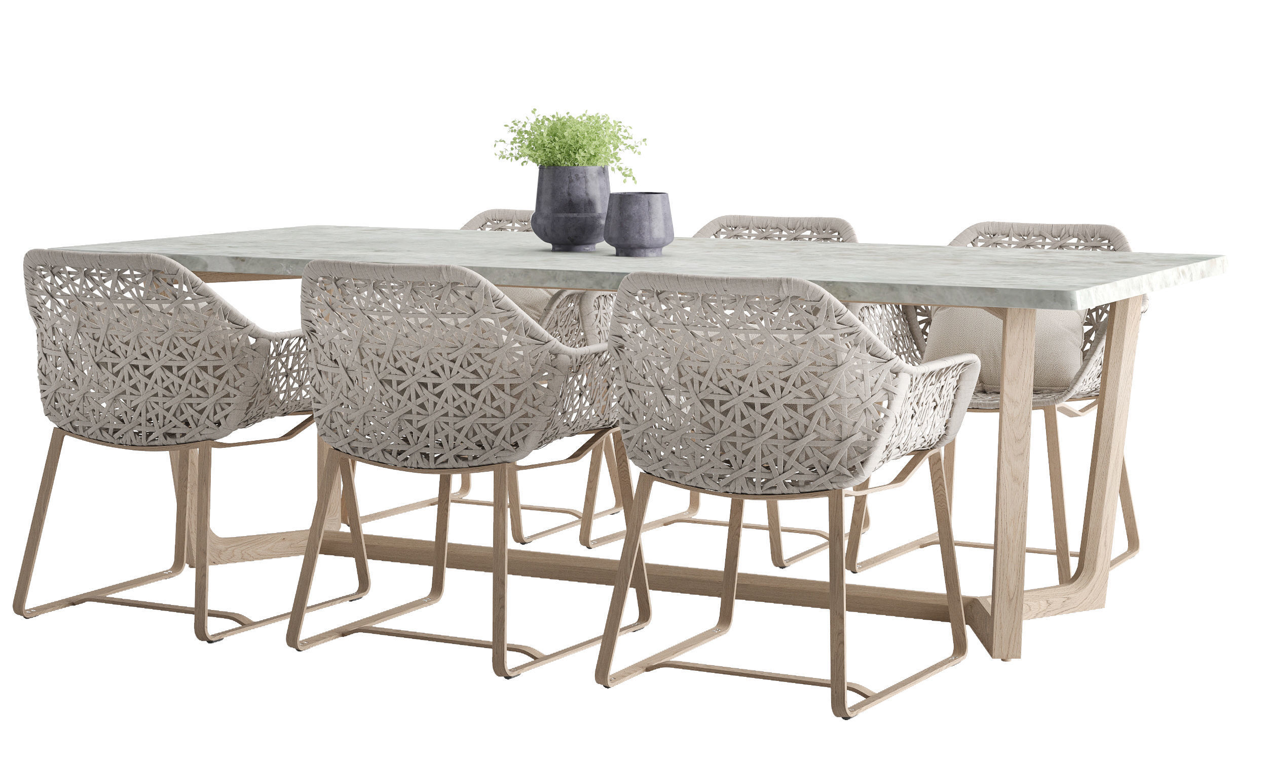 Kettal Custom 05 - Outdoor dining set 3D model_1