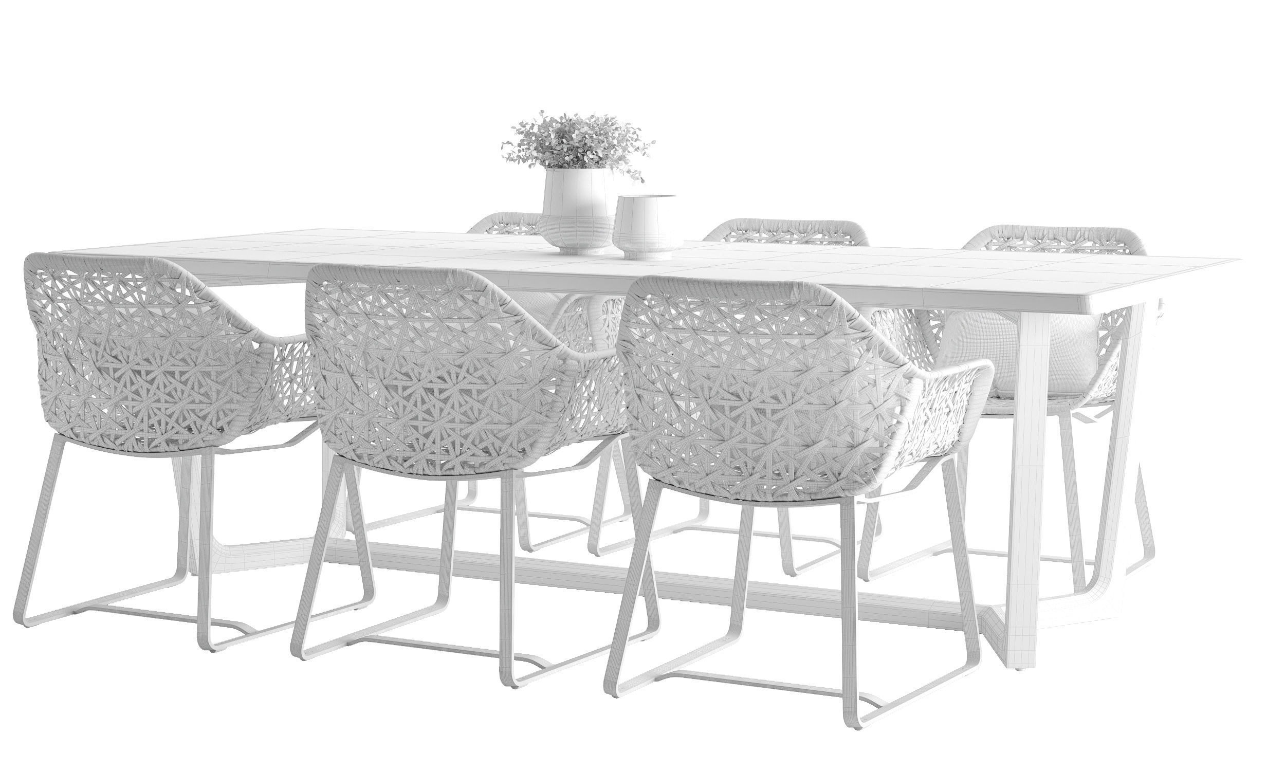 Kettal Custom 05 - Outdoor dining set 3D model_3