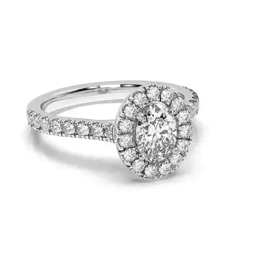 Solitaire Oval shape with halo 2024-001