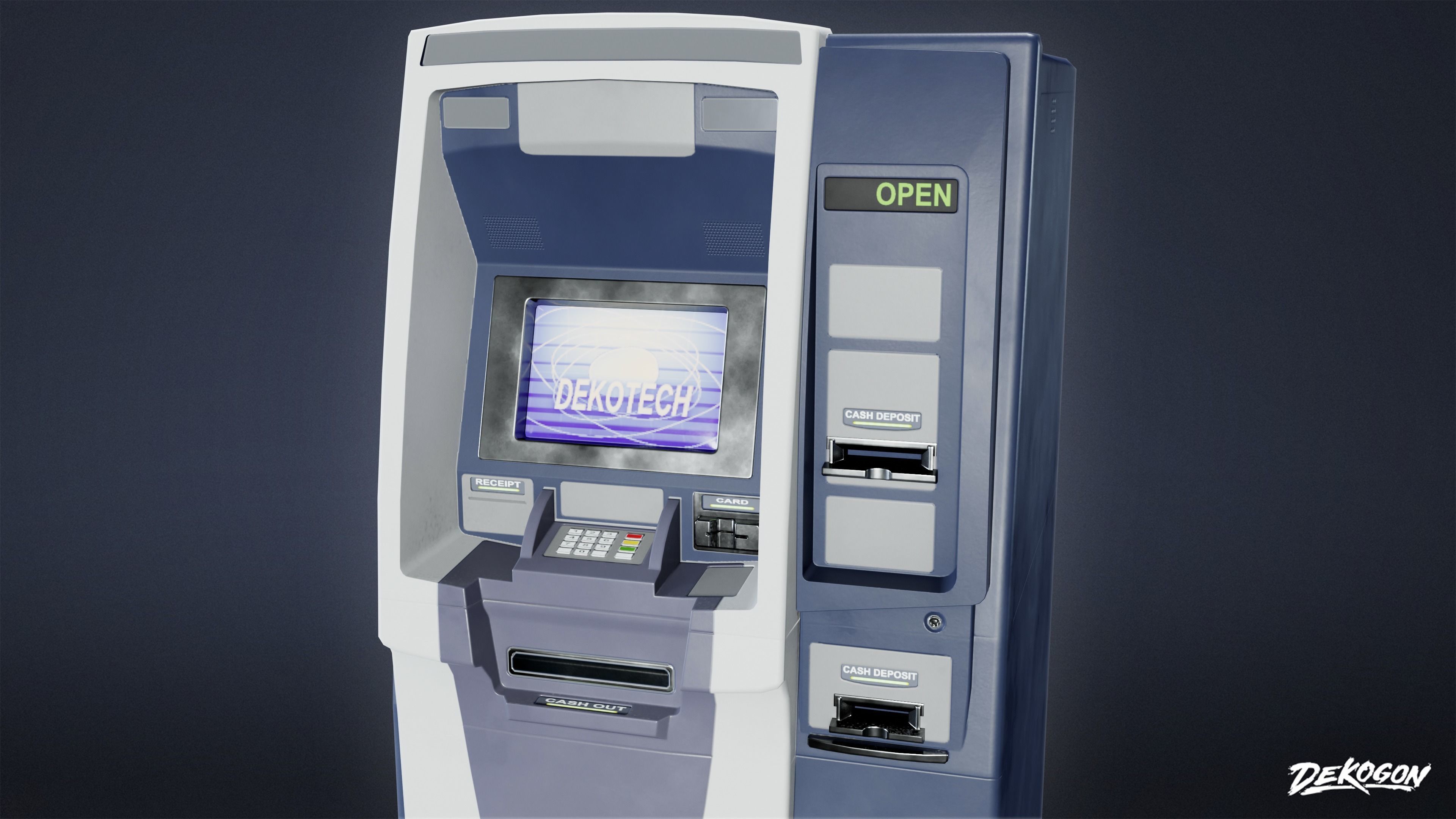 BANK HEIST - ATM 02 - LOW POLY Low-poly 3D model_6