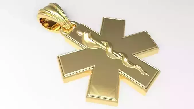 Paramedic Emt Symbol Pendant Charm Jewelry 3D print model