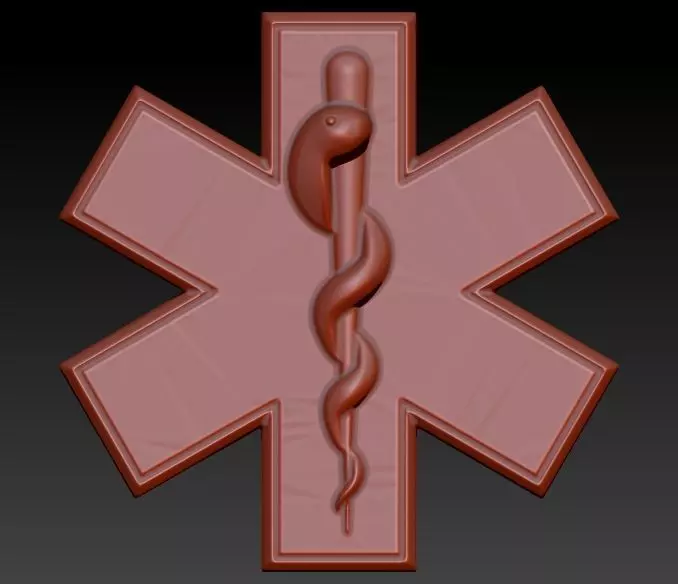 Paramedic Emt Symbol Pendant Charm Jewelry 3D print model_0