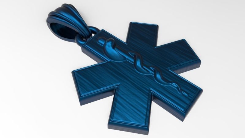 Paramedic Emt Symbol Pendant Charm Jewelry 3D print model_19