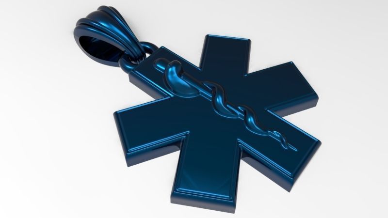 Paramedic Emt Symbol Pendant Charm Jewelry 3D print model_18