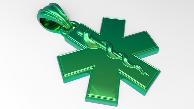 Paramedic Emt Symbol Pendant Charm Jewelry 3D print model_17