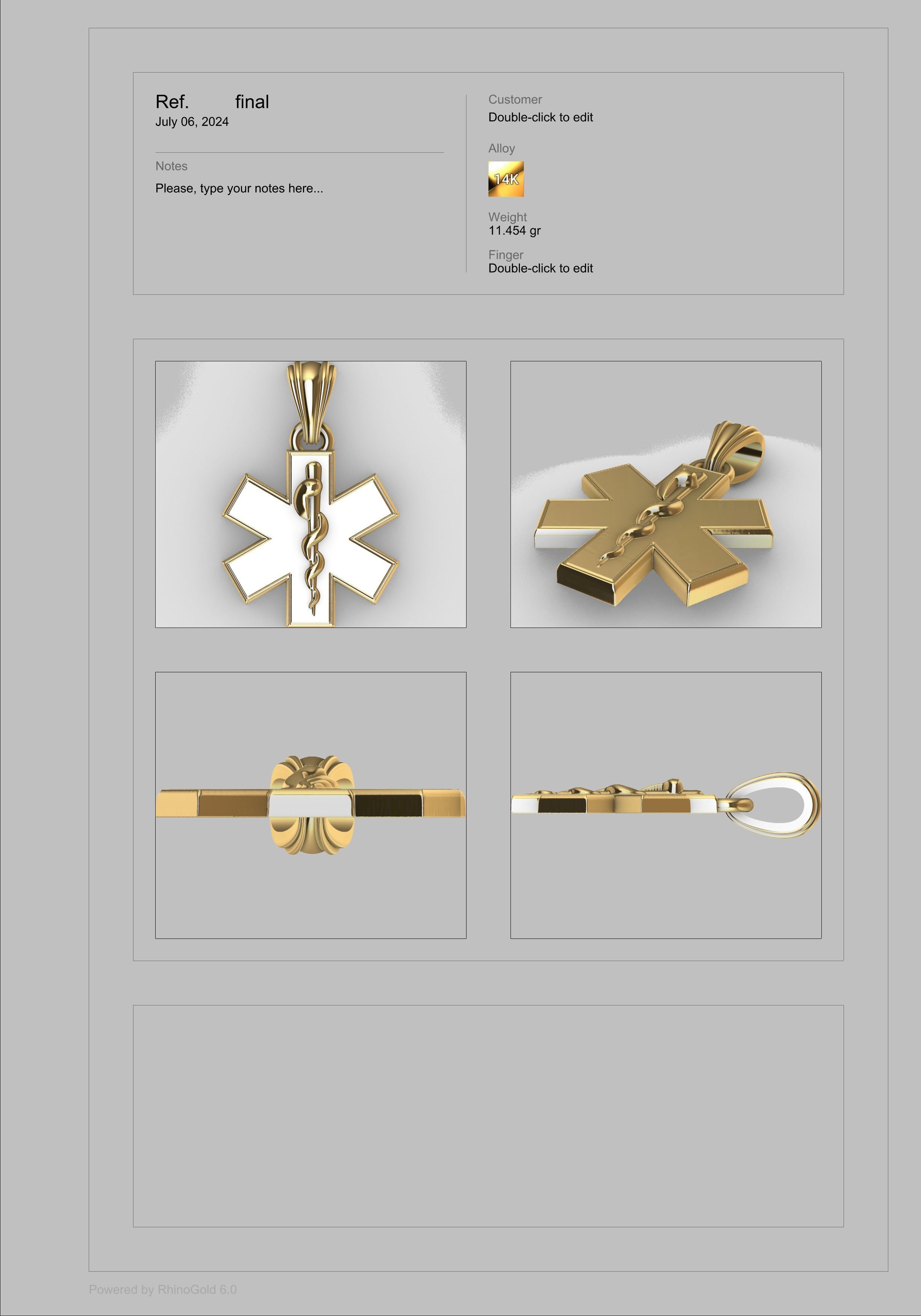 Paramedic Emt Symbol Pendant Charm Jewelry 3D print model_6