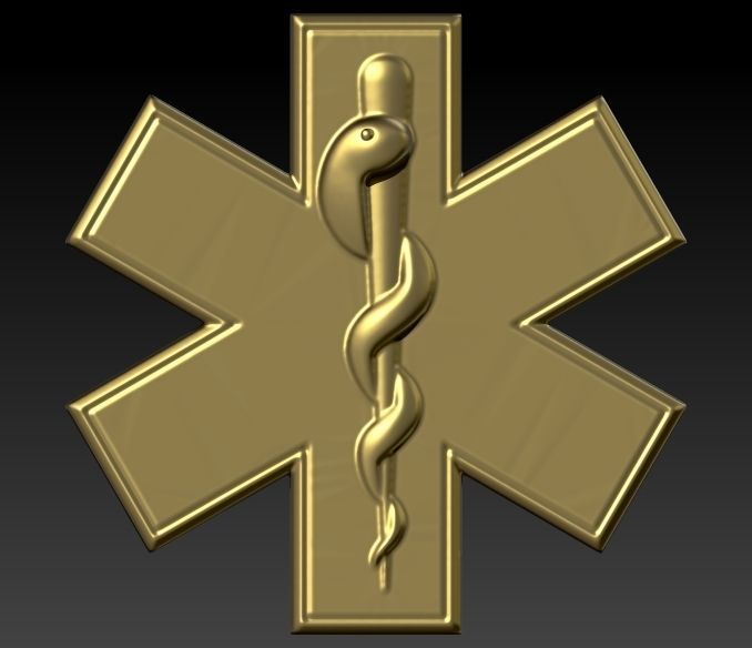 Paramedic Emt Symbol Pendant Charm Jewelry 3D print model_4