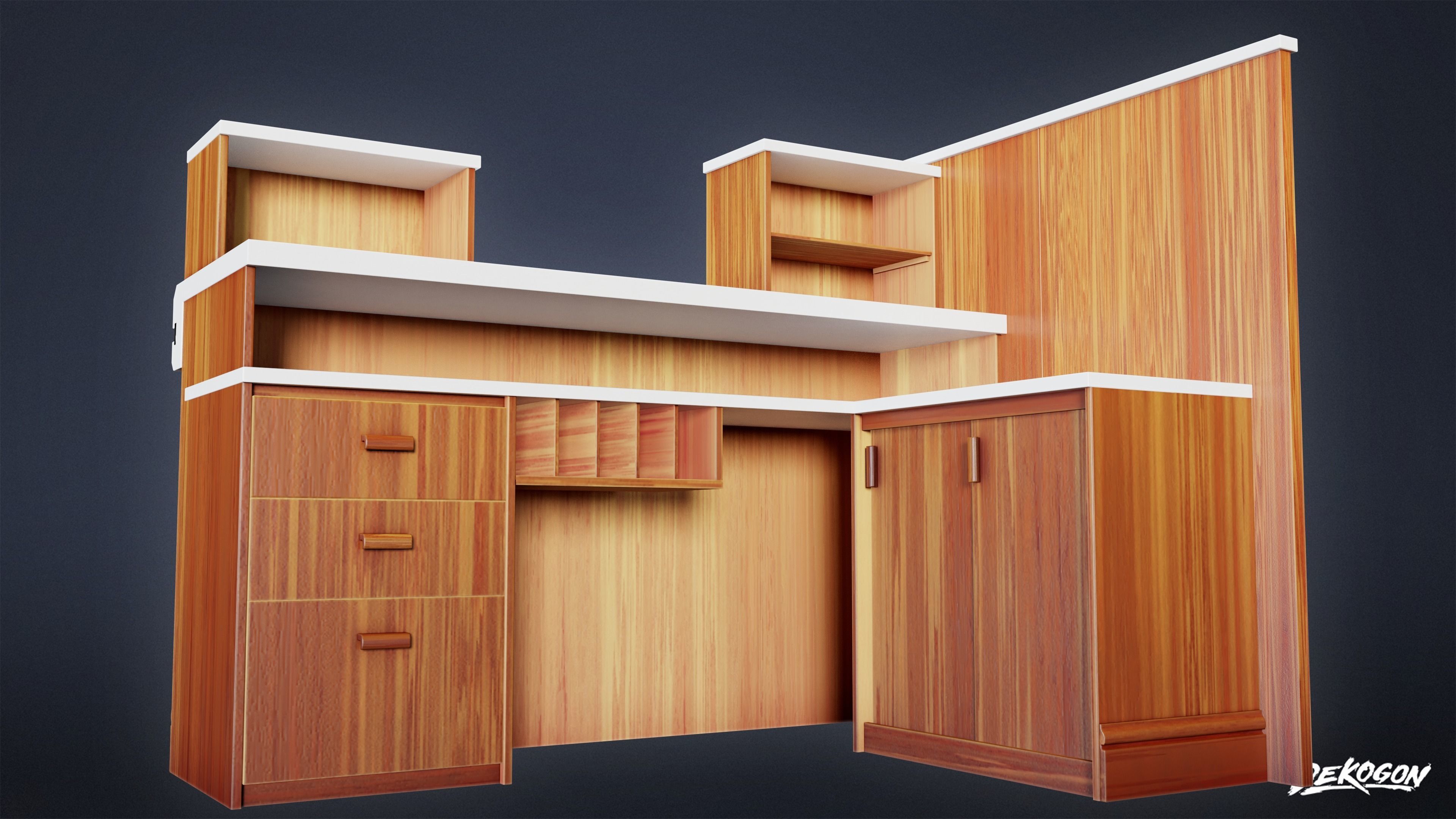 BANK HEIST - Bank Teller 01 - LOW POLY Low-poly 3D model_5