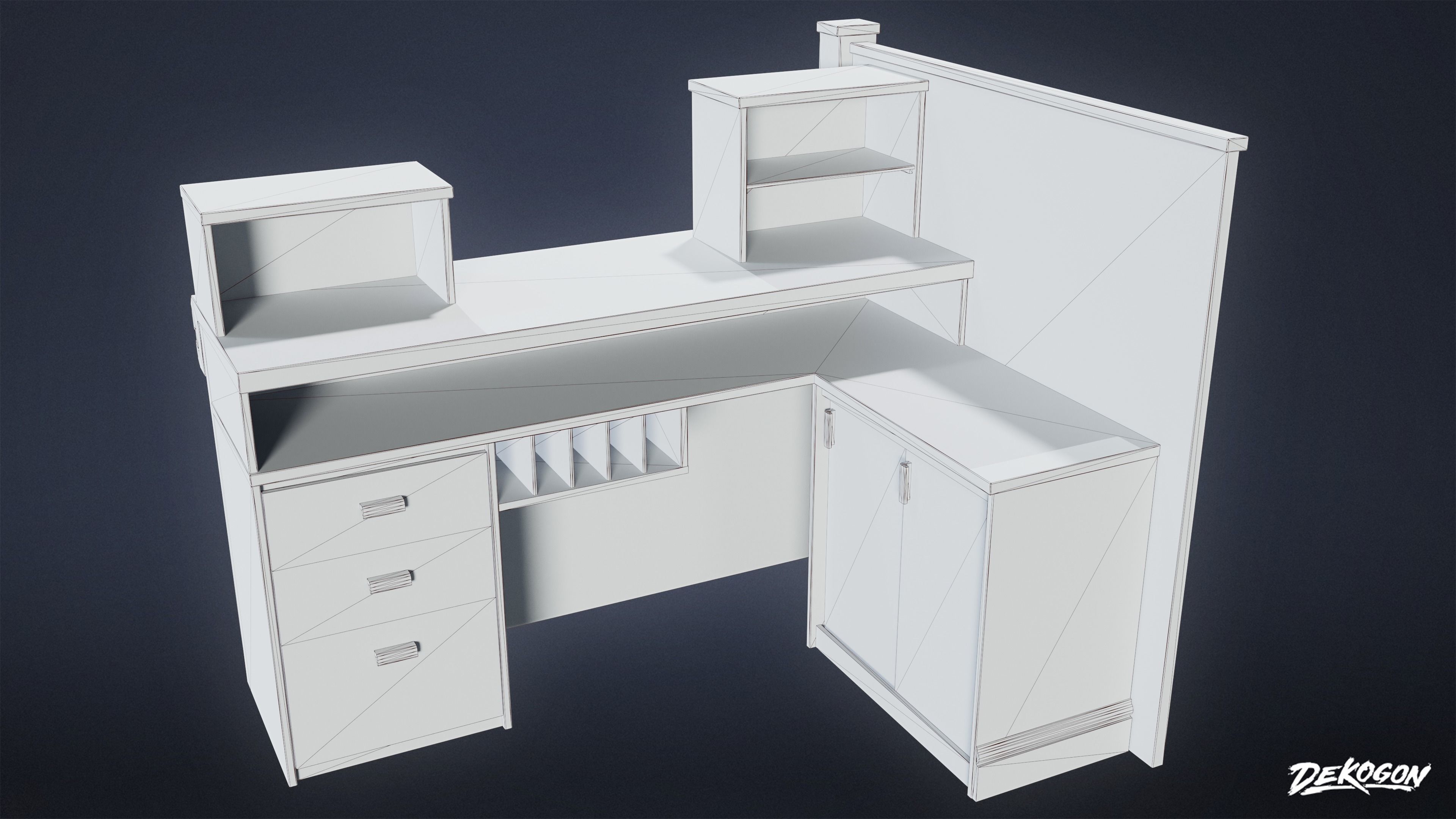 BANK HEIST - Bank Teller 01 - LOW POLY Low-poly 3D model_7