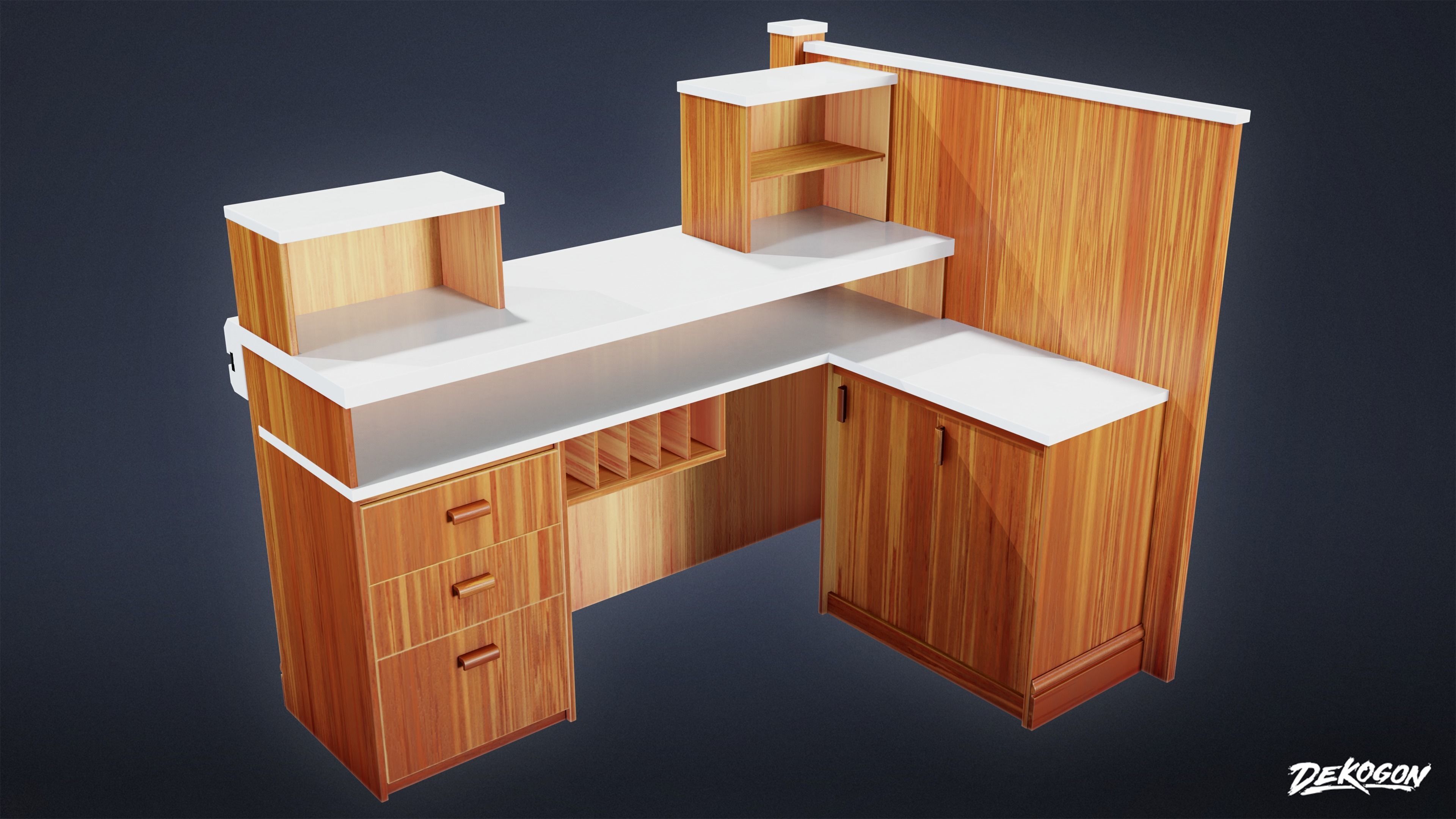 BANK HEIST - Bank Teller 01 - LOW POLY Low-poly 3D model_4