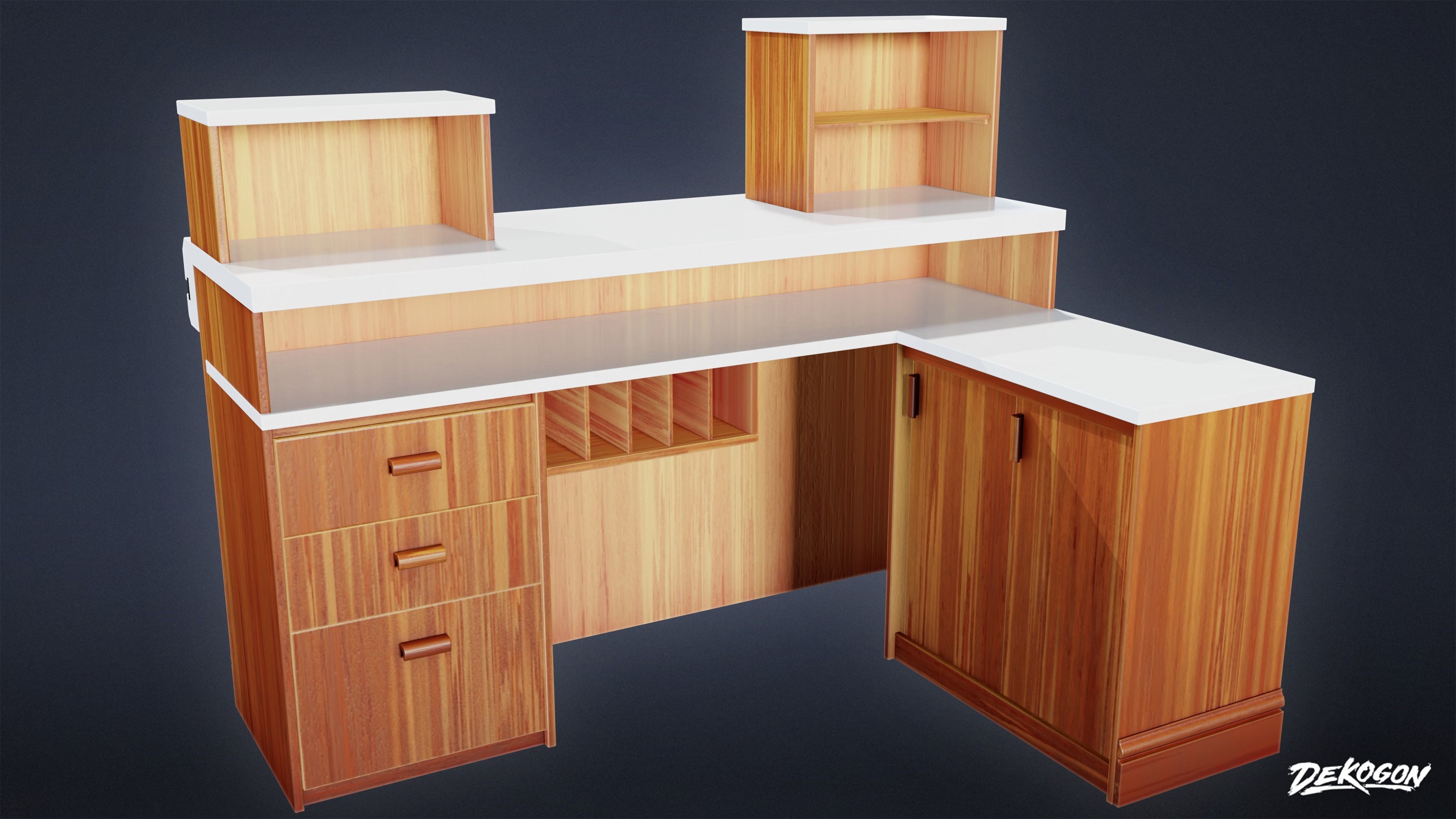 BANK HEIST - Bank Teller 01 - LOW POLY Low-poly 3D model_1