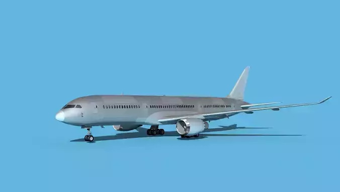 Boeing 787-9 Bare Metal 3D model