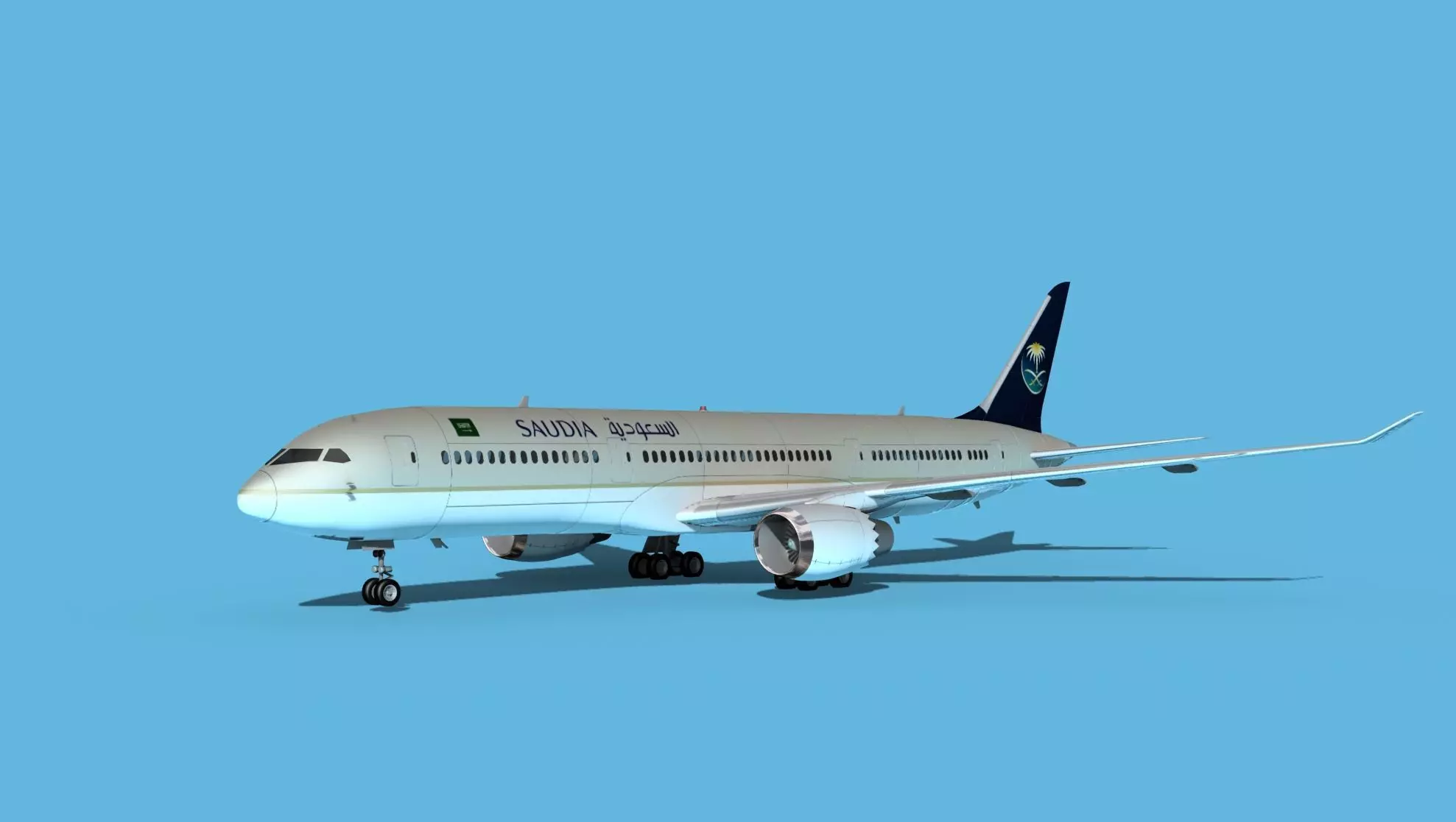 Boeing 787-9 Saudi 3D model_0