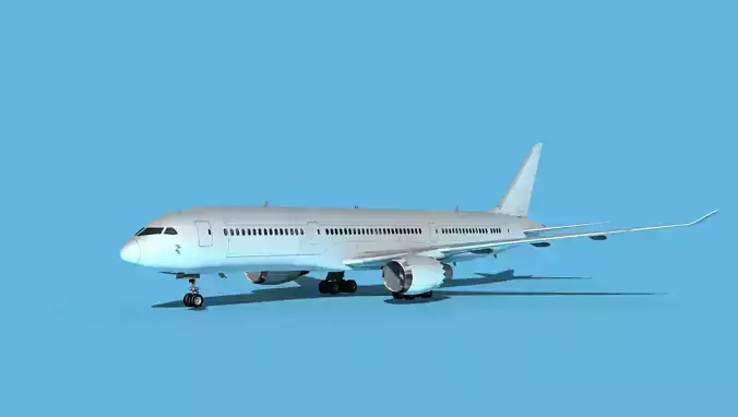 Boeing 787-9 Unmarked 2 3D model