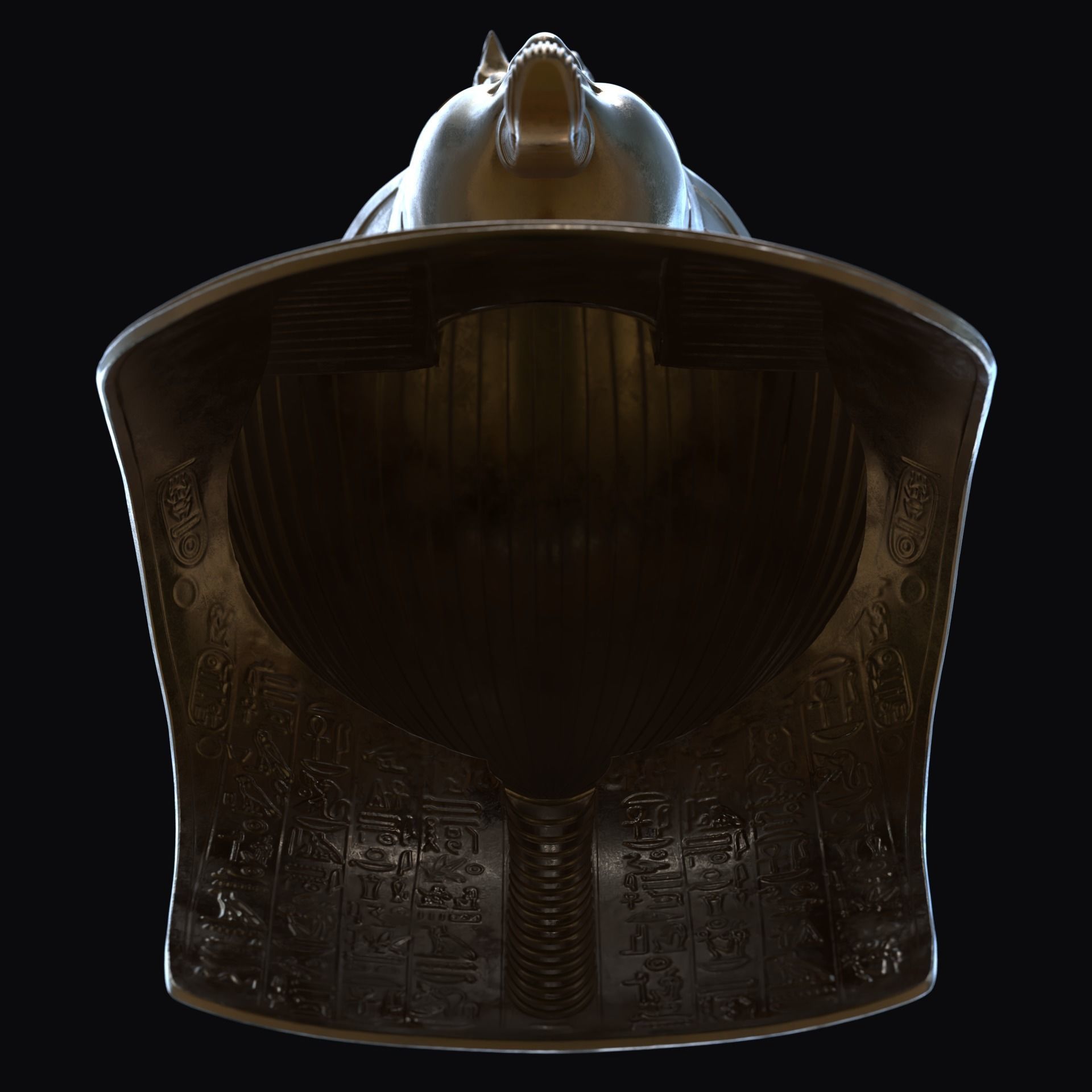 Tutankhamun Mask v4  gold 3D print model_5