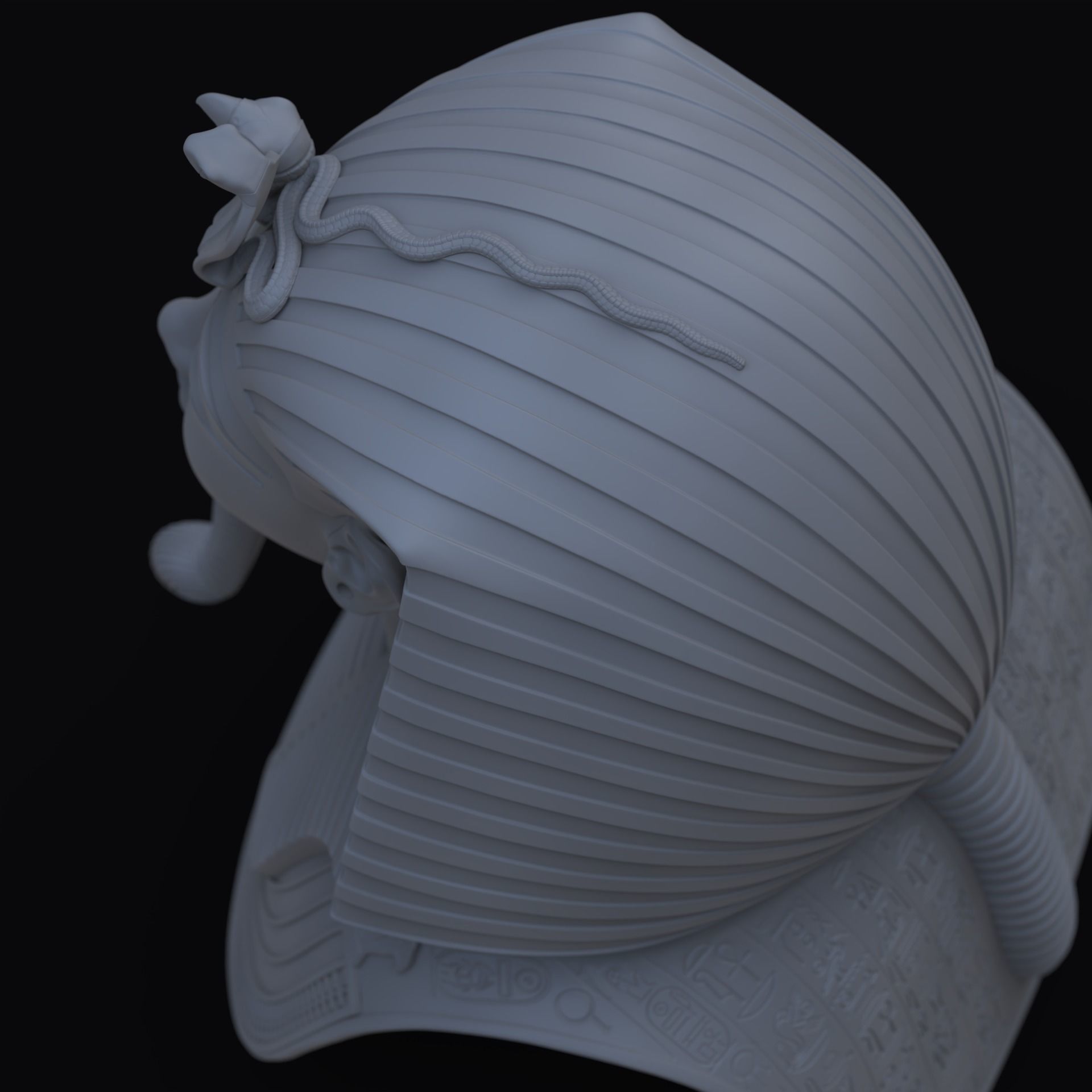 Tutankhamun Mask v4  gold 3D print model_11