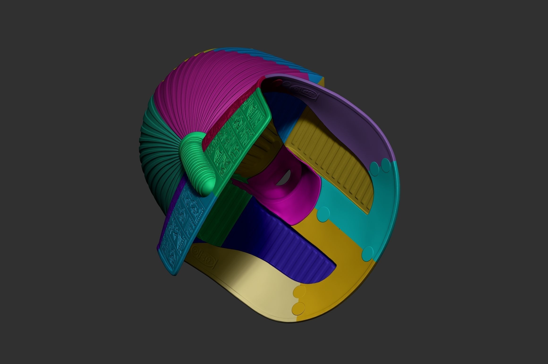 Tutankhamun Mask v4  gold 3D print model_14