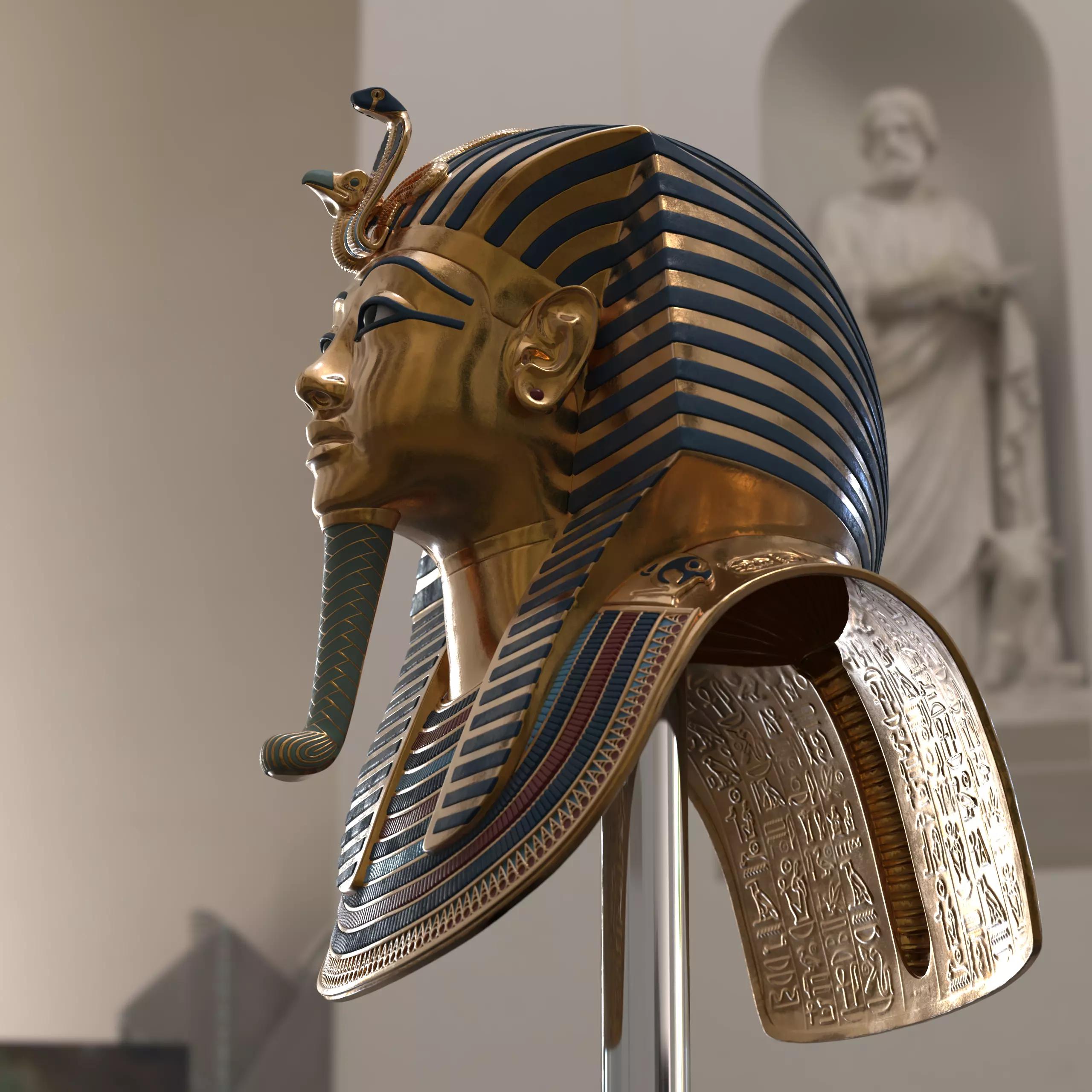 Tutankhamun Mask v4 full 3D print model