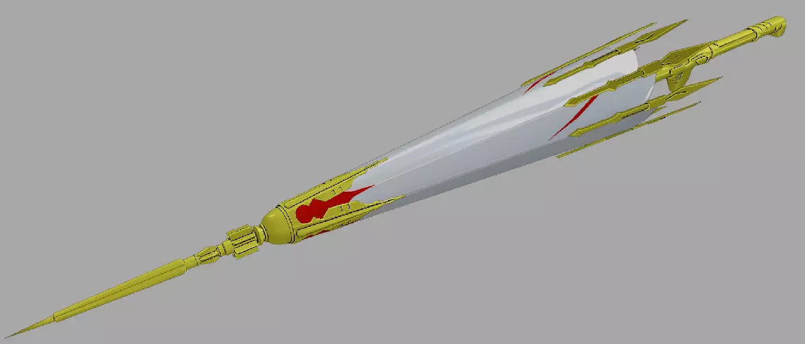 Weapon Ye Qiu Thousand Umbrella Free low-poly 3D model_0