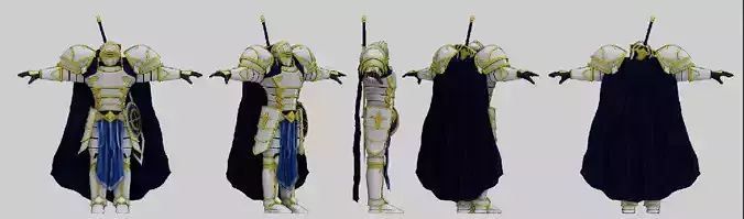 Anime Skeleton Knight in Another World Low-poly 3D model
