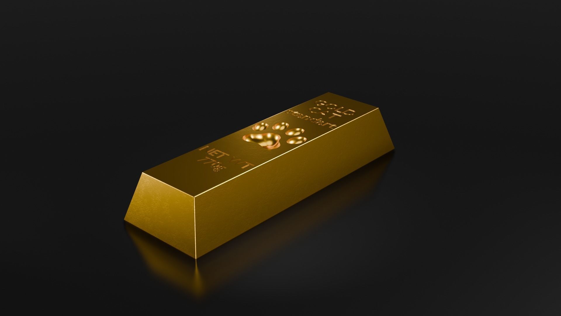 Ingot Gold - cat standart 3D model_1