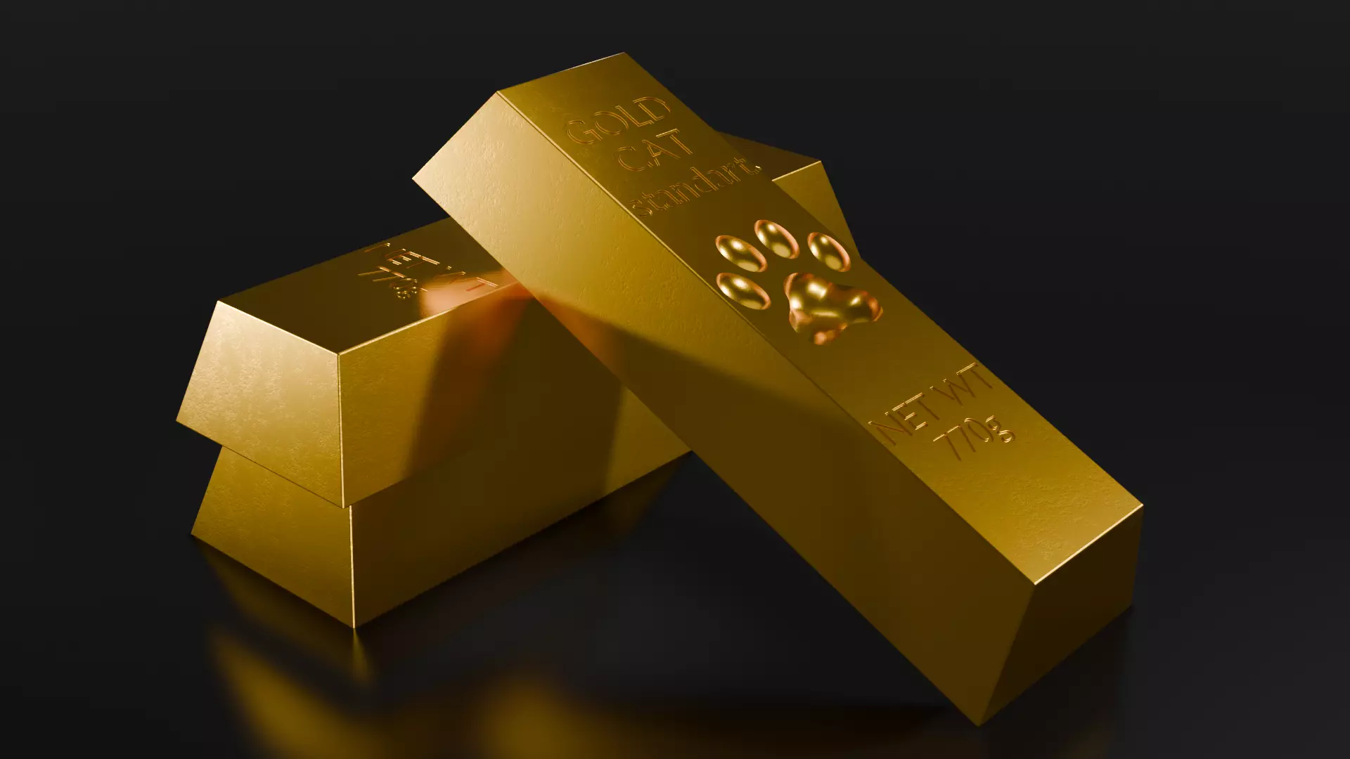 Ingot Gold - cat standart 3D model_0