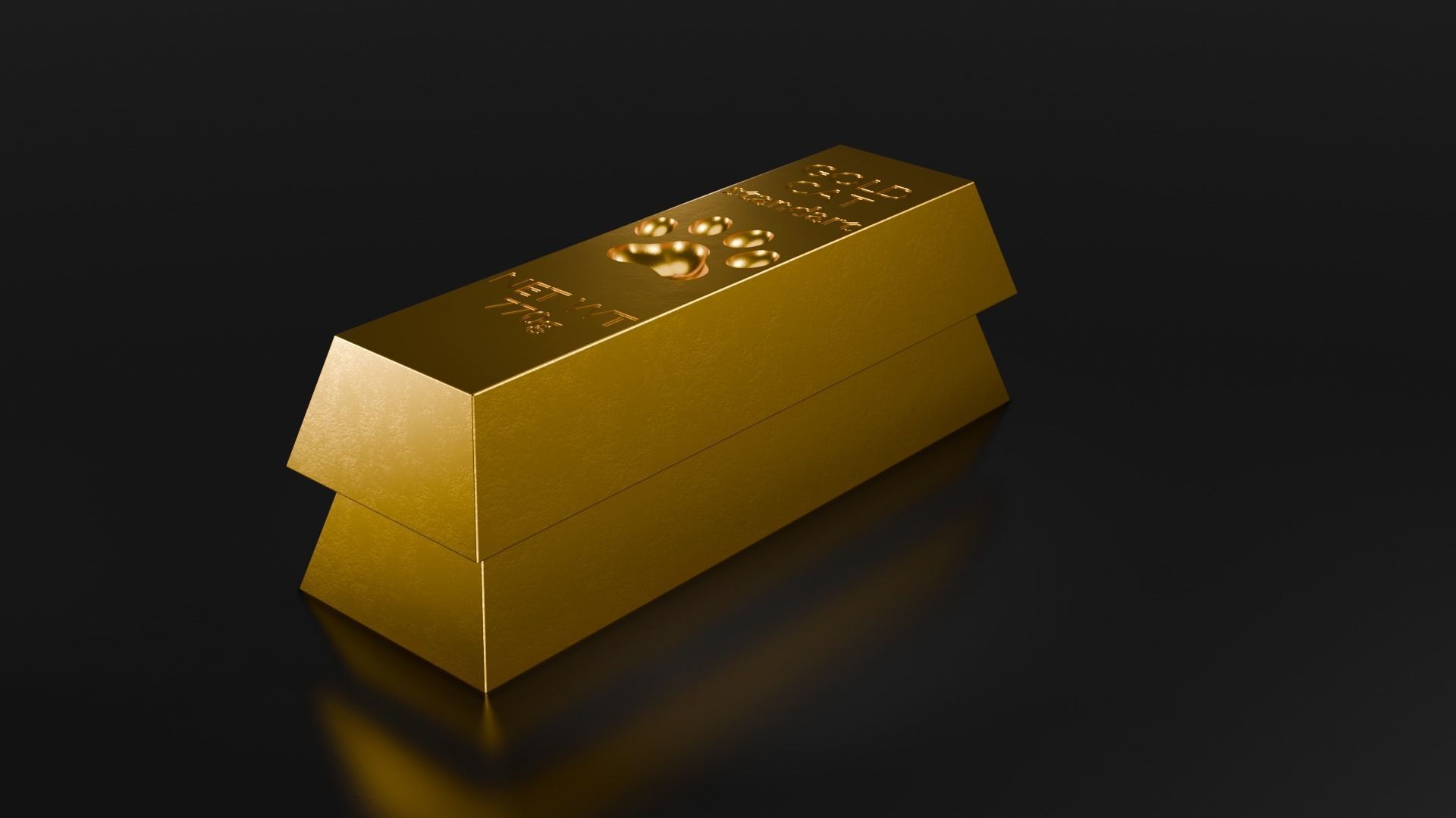 Ingot Gold - cat standart 3D model_2