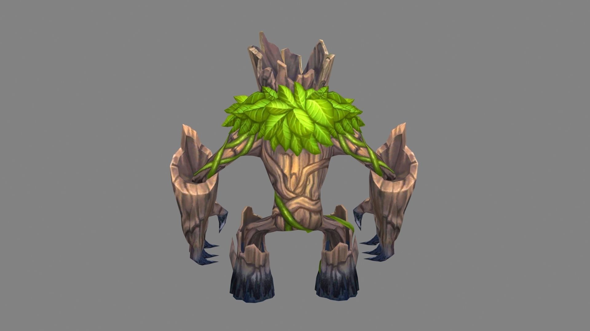 Little dryad - Tree monster Low-poly 3D model_2