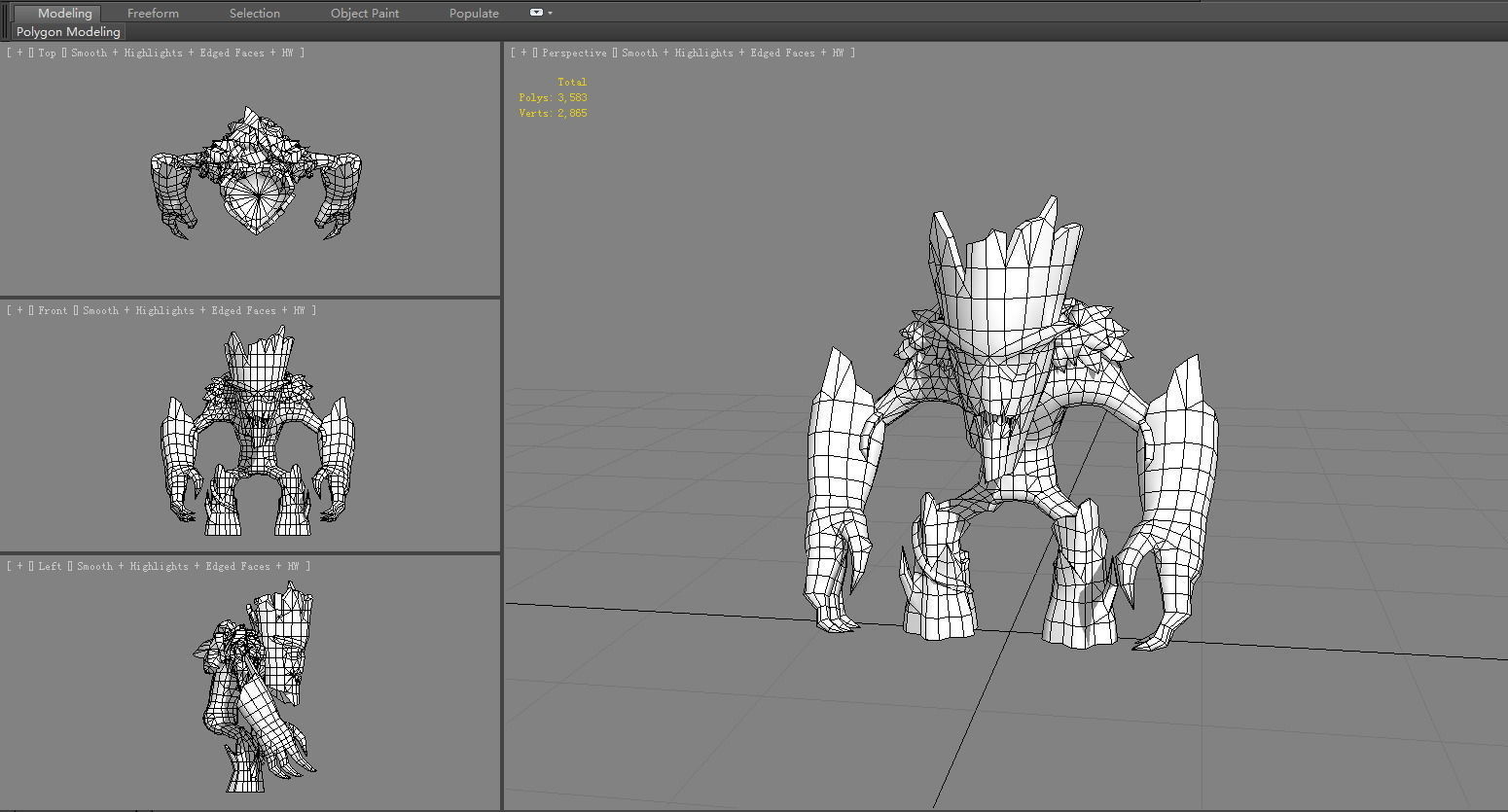 Little dryad - Tree monster Low-poly 3D model_6