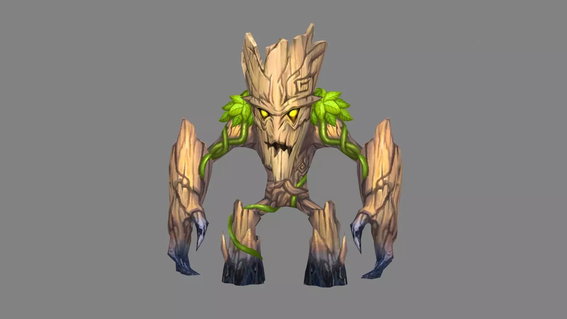 Little dryad - Tree monster Low-poly 3D model_0