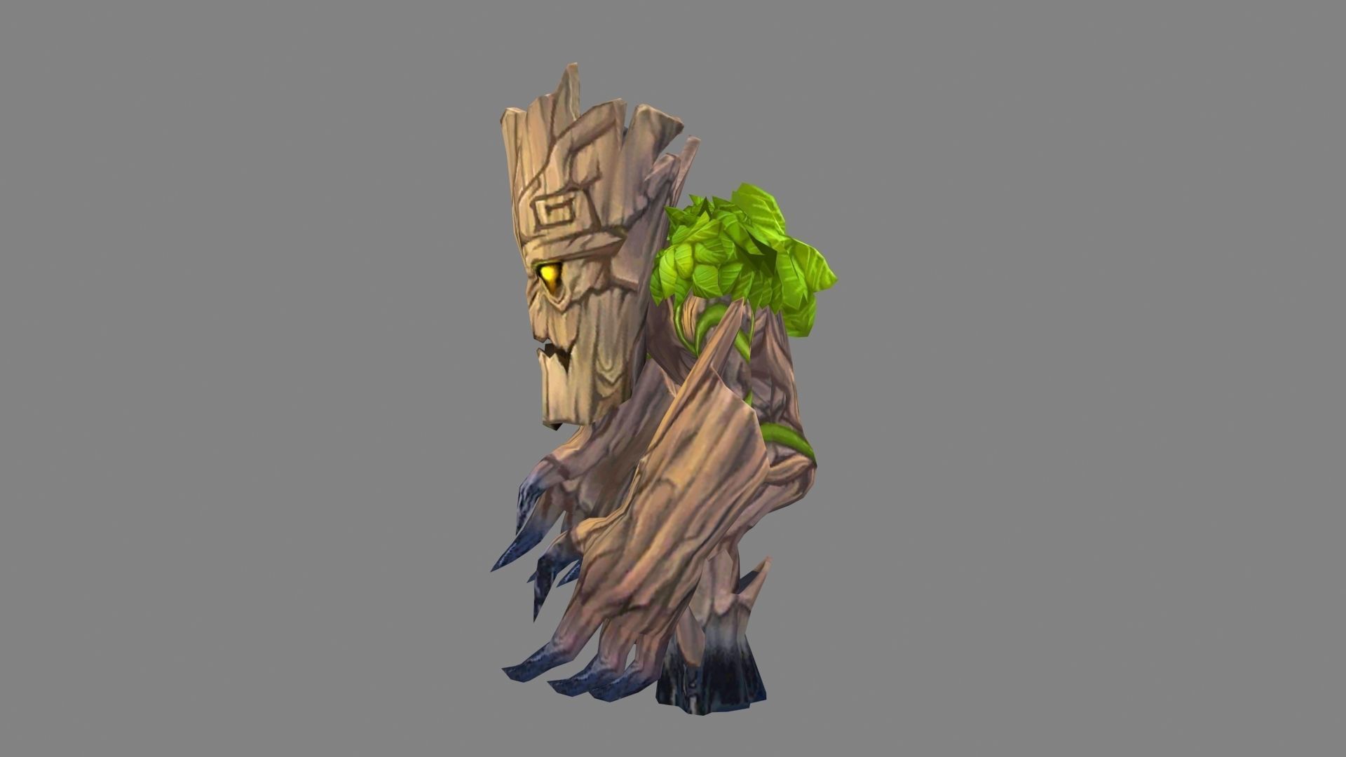 Little dryad - Tree monster Low-poly 3D model_1