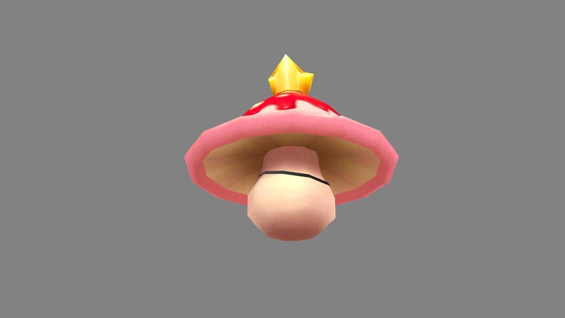 Cartoon Red Mushroom Monster - Poisonous Mushroom King Low-poly 3D model_2