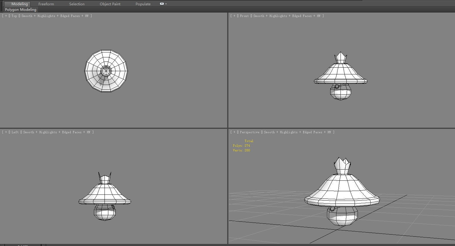 Cartoon Red Mushroom Monster - Poisonous Mushroom King Low-poly 3D model_5