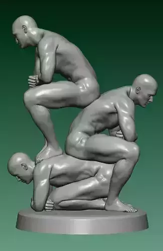 Human ladder - 3 mans- 3D printing Model 3D print model 3D print model