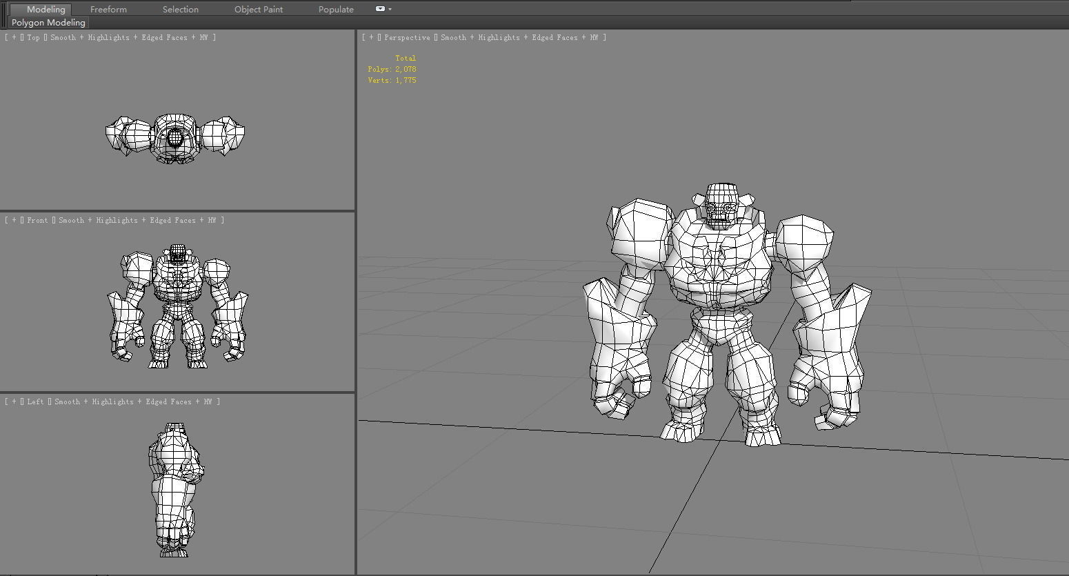 Balrog - humanoid stone monster - rock devil  Low-poly 3D model_6