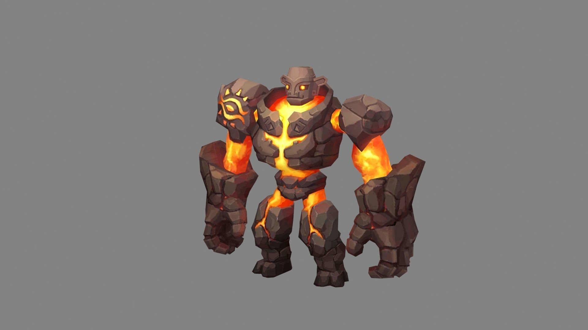 Balrog - humanoid stone monster - rock devil  Low-poly 3D model_1