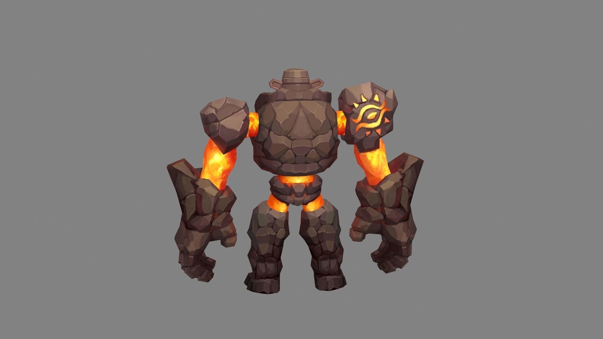 Balrog - humanoid stone monster - rock devil  Low-poly 3D model_3