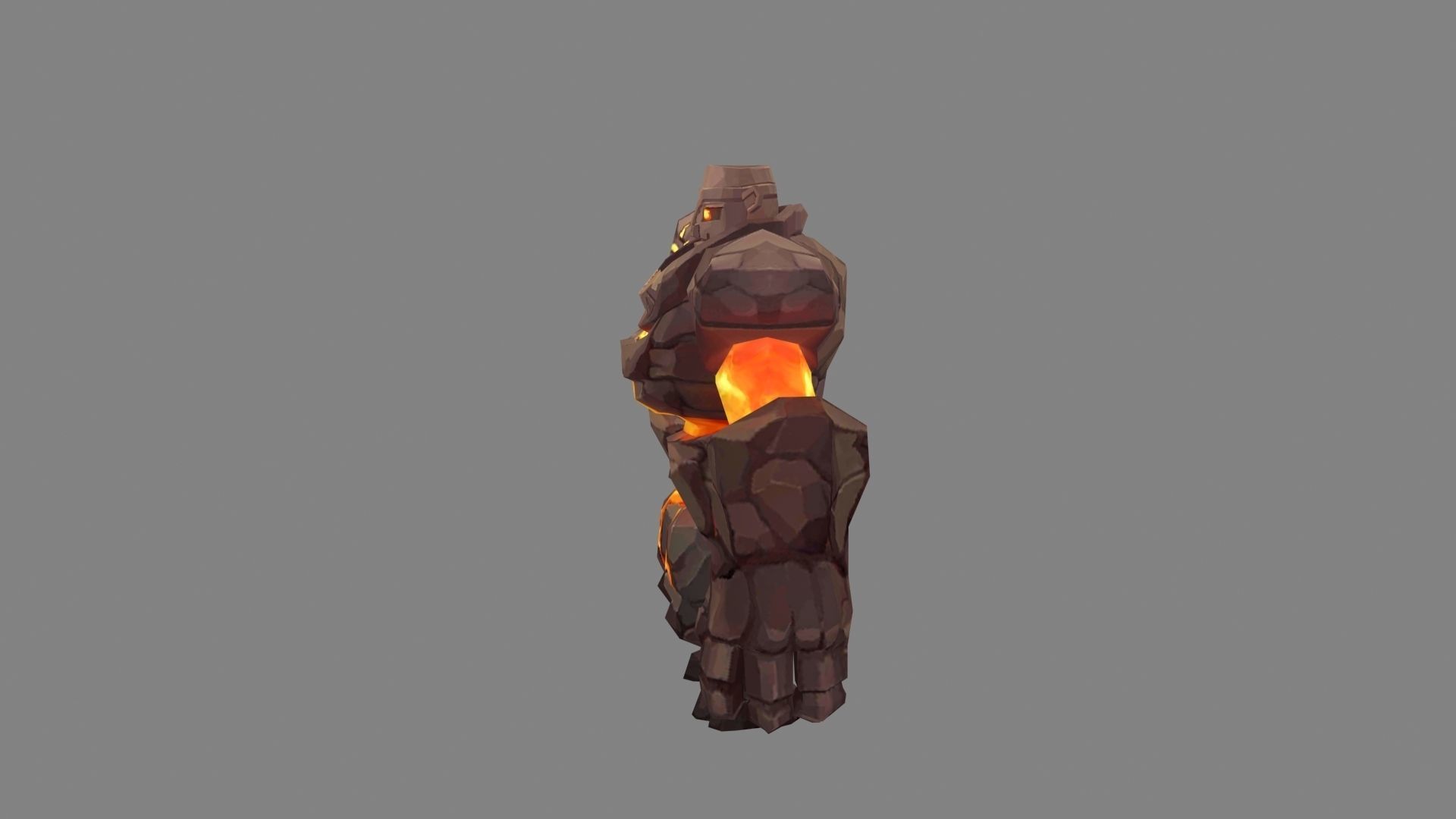 Balrog - humanoid stone monster - rock devil  Low-poly 3D model_2